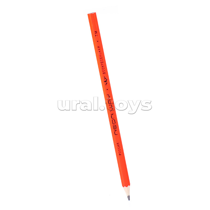 Карандаш графитный неоновый (HB) розово-оранжевый "Neon way"