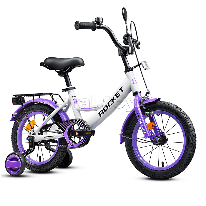 Велосипед 14" Rocket Gem, цвет белый/фиолетовый