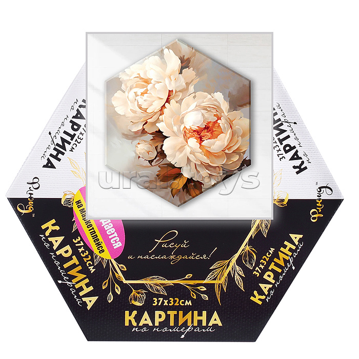 Картина по номерам 37х32 "Нежные пионы" с поталью Гексагон (26 цветов) Картина по номерам 37х32 "Нежные пионы" с поталью Гексагон (26 цветов)