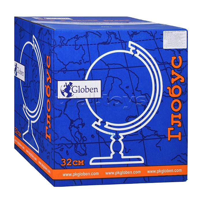 Глобус Земли физико-политический 320мм с подсветкой Классик