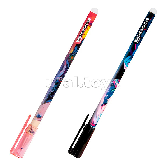 Ручка стираемая гелевая с принтом "Funster" "Anime", синяя, корпус ассорти, игольчатый наконечник 0,5 мм, линия 0,35 мм