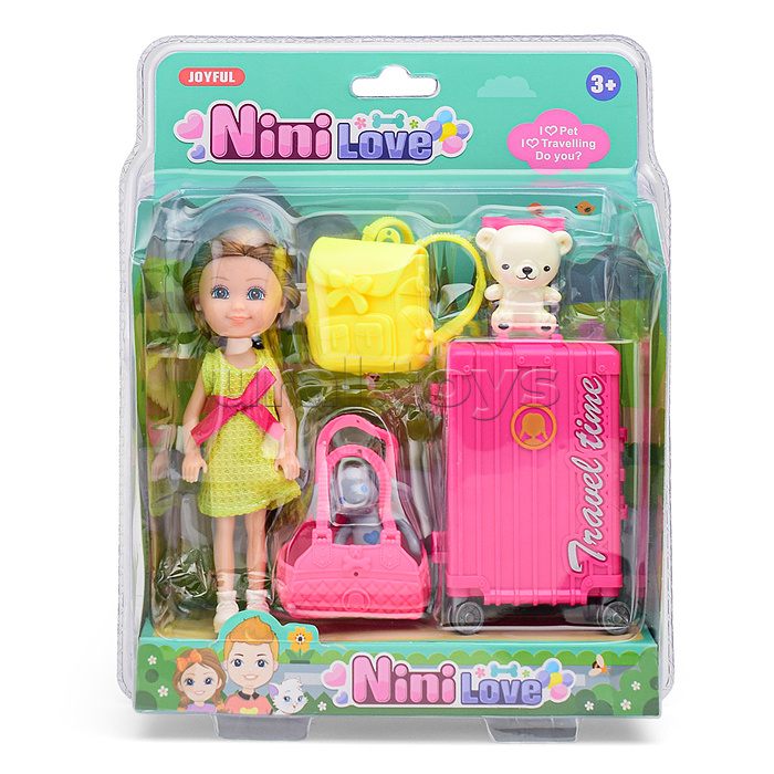 Кукла с аксессуарами, на листе