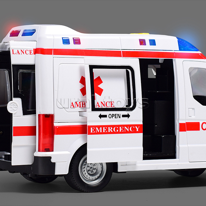 Машина "Скорая помощь" 1:10 (свет, звук) в коробке