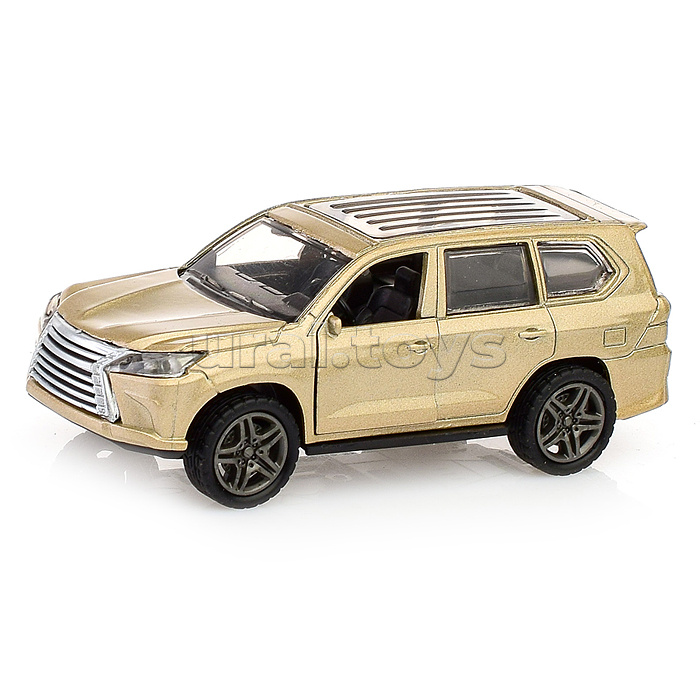 Золотая инерционная машинка Внедорожник die-cast,1:32, открывающиеся двери