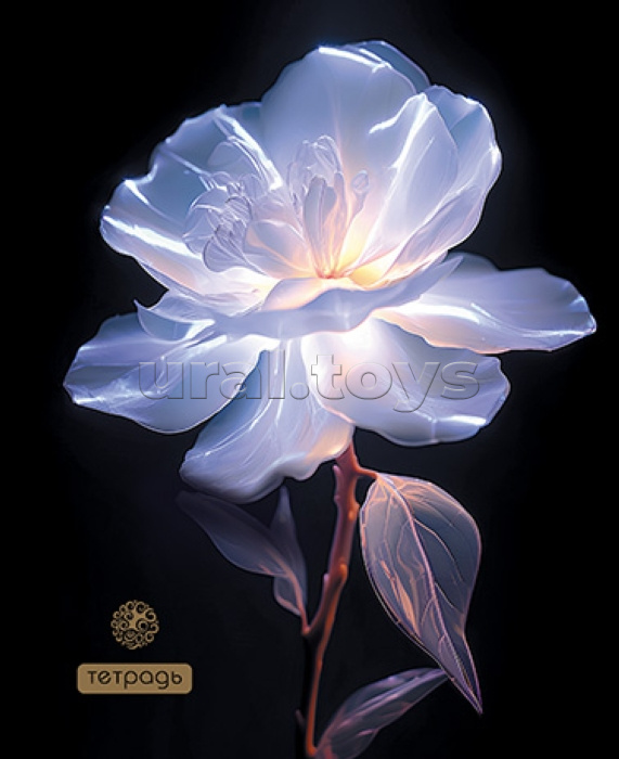 Тетрадь 40л. клетка "Яркий цветок" (обложка - мелов. картон)