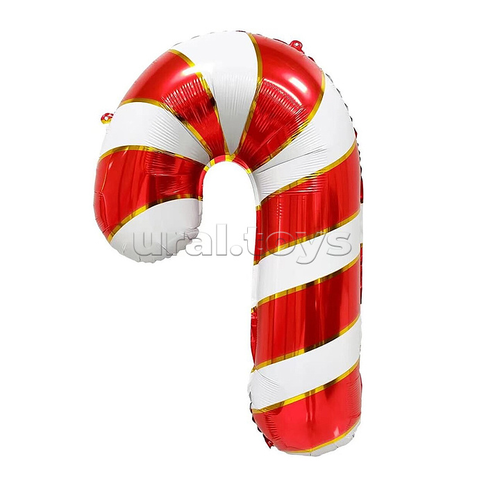 Шар (29''/74 см) Фигура, Леденец трость, Золотая полоска, Белый/Красный, 1 шт. в уп. Шар (29''/74 см) Фигура, Леденец трость, Золотая полоска, Белый/Красный, 1 шт. в уп.