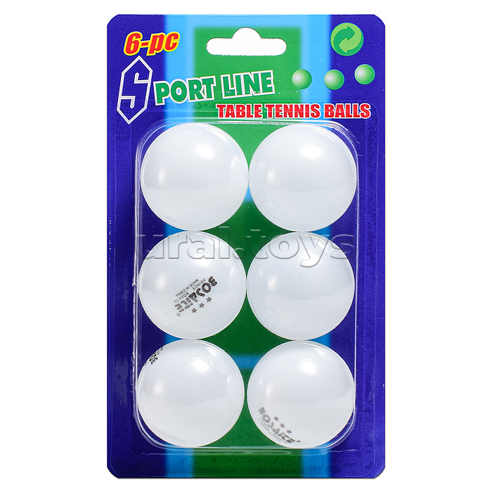Набор мячей для тенниса (6 шт.) белый, блистер