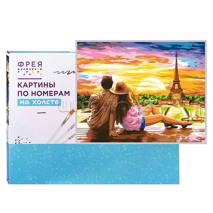 Набор для раскрашивания по номерам 50х40 см "Романтика в Париже"