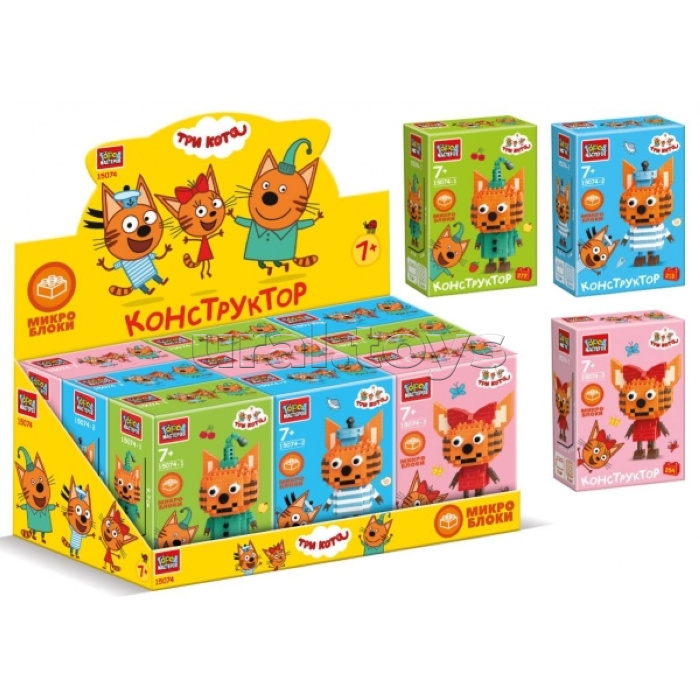Конструктор 3D сборные фигурки "Три кота" в дисплее