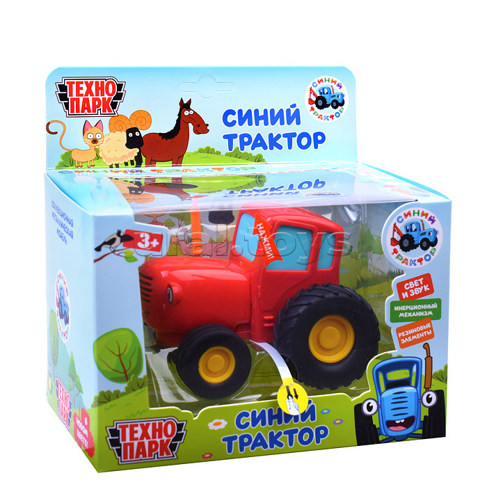 Модель металл Синий трактор 11 см, ( свет-звук, красный) инерц, в коробке Модель металл Синий трактор 11 см, ( свет-звук, красный) инерц, в коробке