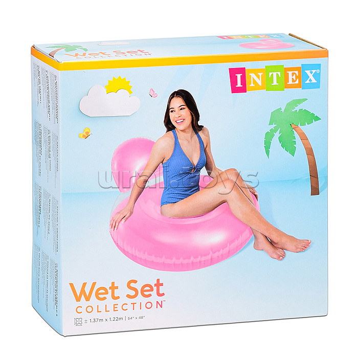 Шезлонг «Замороженный Неон» с подушкой, 137х122 см, МИКС 58889EU INTEX