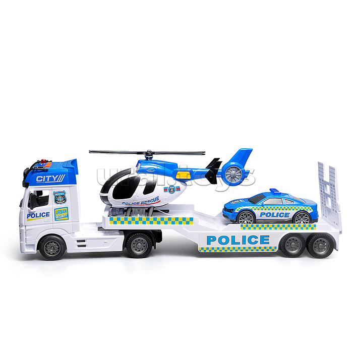 Машина "Полицейский автовоз" (свет, звук) в коробке