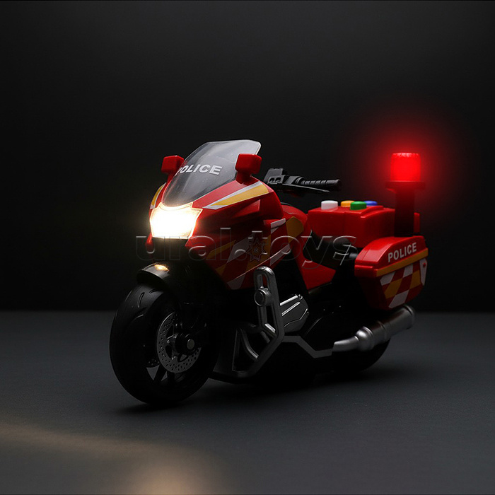 Машина "Полицейский мотоцикл" 1:20,  цвет красный, в коробке