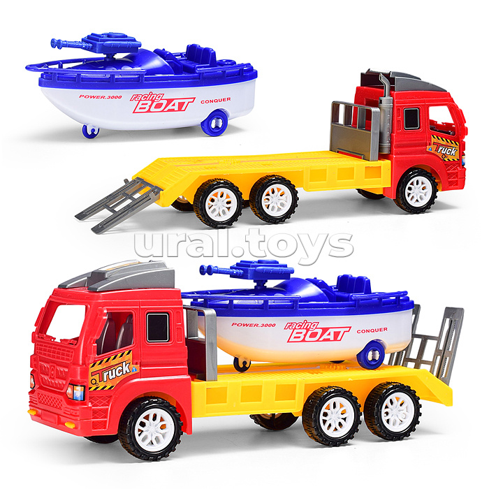 Автовоз "Автофлот" с катером, в пакете