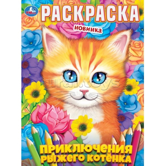 Раскраска "Приключения рыжего котёнка"