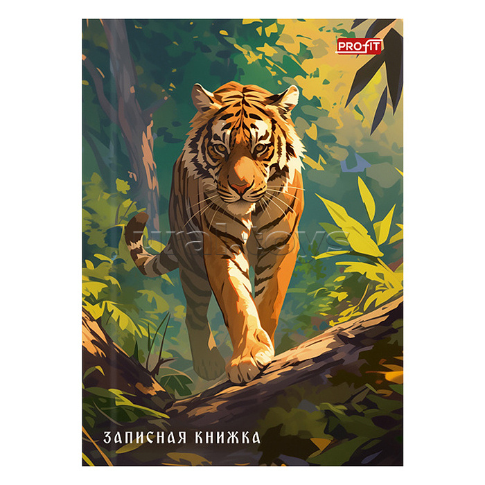 Записная книжка 48л. А7 "Величественный тигр" перепл. 7БЦ, глянц. ламинация