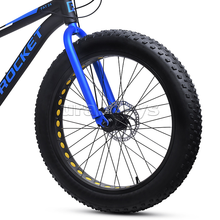 Велосипед 24" Rocket Fat 24, цвет черный/синий, размер 15"