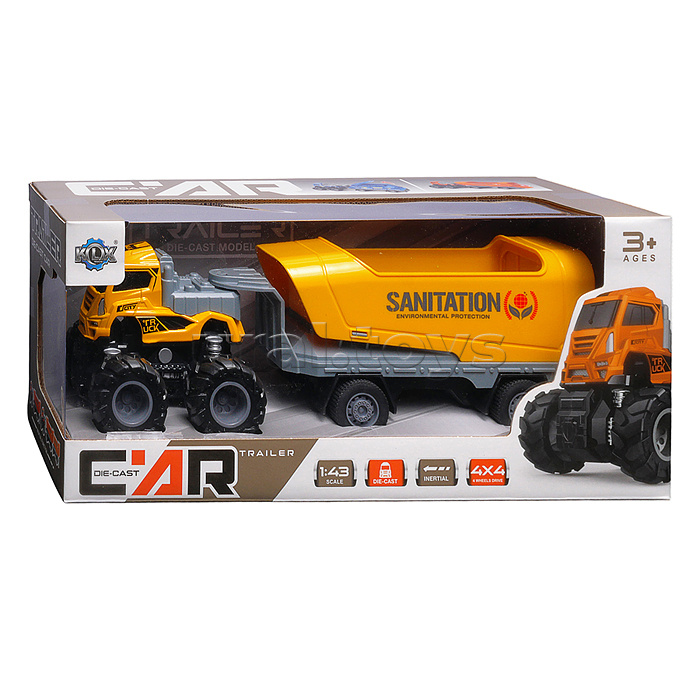 Машина "Мега прицеп" 1:43 в коробке