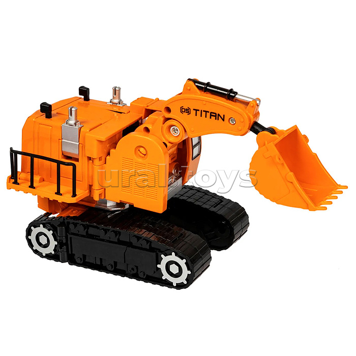 Трансформер 2в1 "Робот-строительная техника" Экскаватор гусеничный, метал. детали
