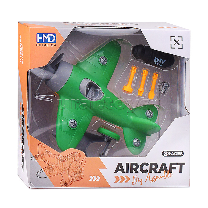 Конструктор "Самолет планер" с отверткой, в коробке