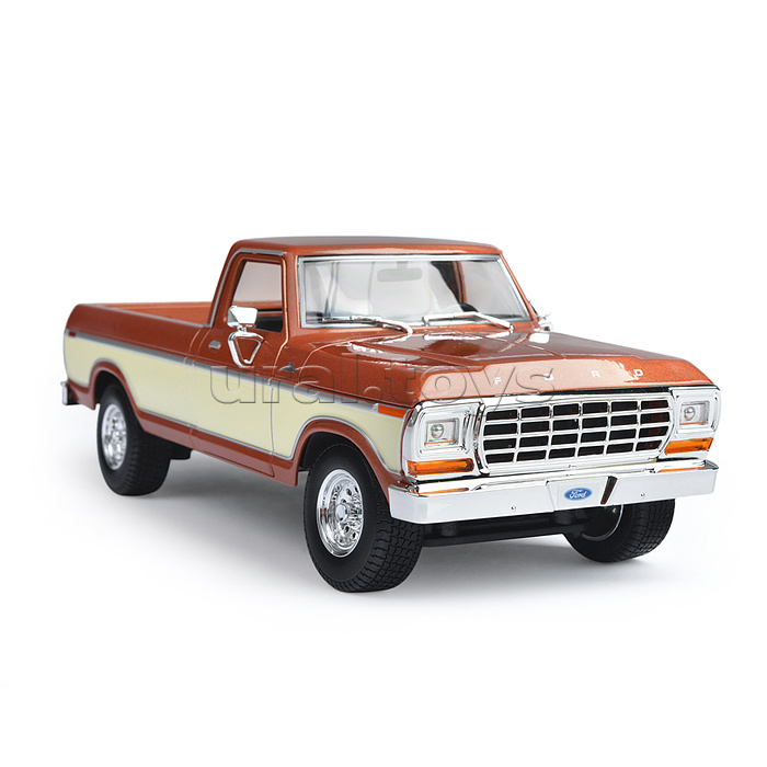 Машинка die-cast 1979 Ford F150 Pick-up, 1:18,  коричневая, открывающиеся двери