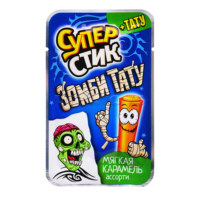 Мягкая карамель "Супер стик с тату зомби" 5гр*40шт
