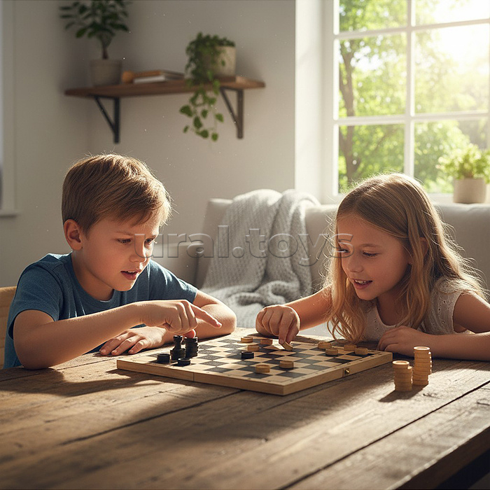 Игра 3в1 малая с походными пластмассовыми шахматами "Объедовские" (нарды, шахматы, шашки "Классика" (400*200*40))