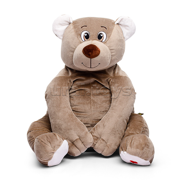 Медведь Лари, 85см (сидя 45см), бежево-серый