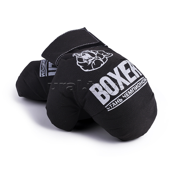 Боксёрский набор №2А 40см (груша - экокожа; перчатки - текстиль) черный