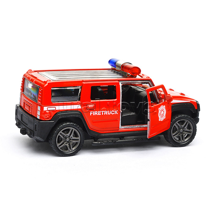 Красная инерционная служебная машинка с мигалкой die-cast, 1:32, открывающиеся двери Красная инерционная служебная машинка с мигалкой die-cast, 1:32, открывающиеся двери