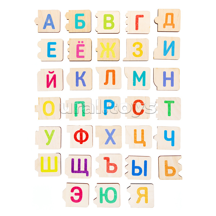 Игра-пазл деревянный "Азбука-Паровозик" (деревянная коробка)