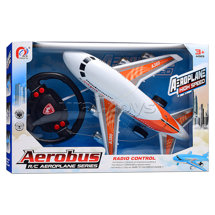 Самолет "Боинг-2" р/у, 27 MHz, свет, аккум, в коробке