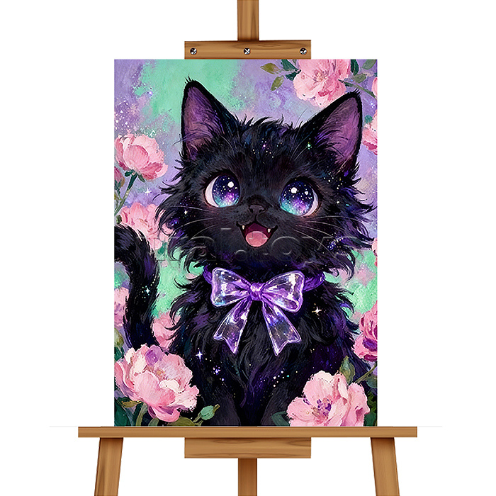 Картина по номерам MKR3020-146 "Котик с бантиком" 30х20 см.