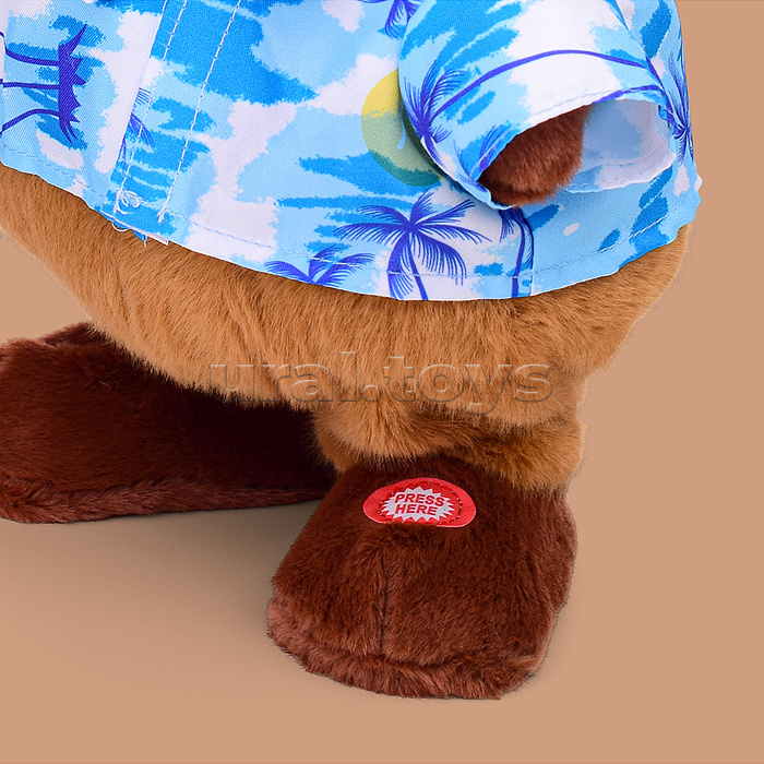 Капибара "Отдых на пляже" (ходит, поёт) в коробке