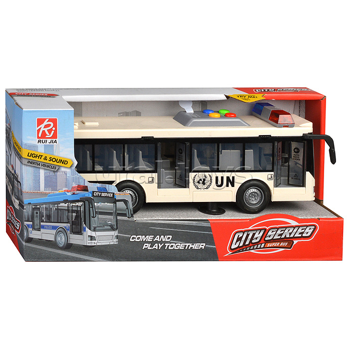 Автобус "Военный" на батарейках, в коробке