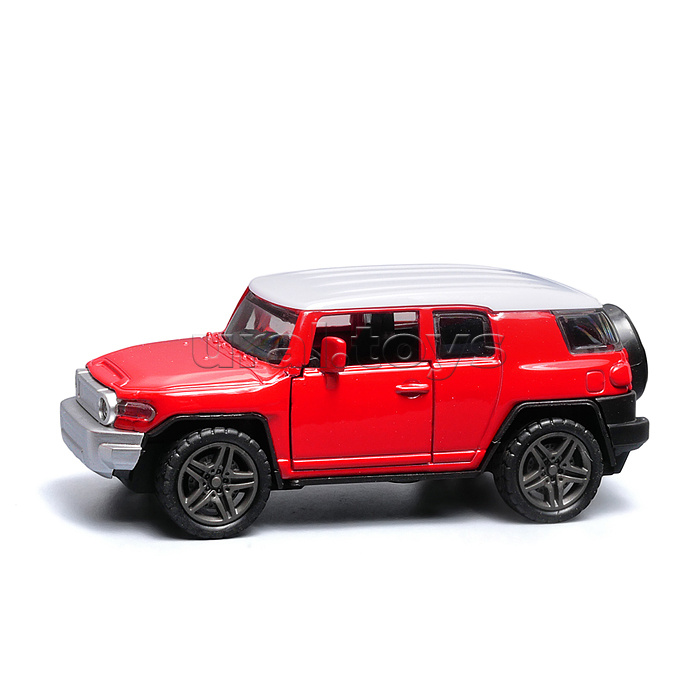 Красная с белой крышей инерционная машинка die-cast , 1:32