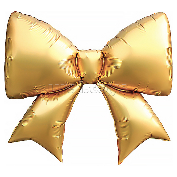 Шар (39''/99 см) Фигура, Бант, Золото, Сатин, 1 шт. в уп.