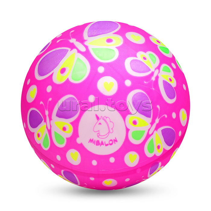 Мяч надувной PVC "Цветные бабочки" 22,5 см., 60 гр. (цвет микс)