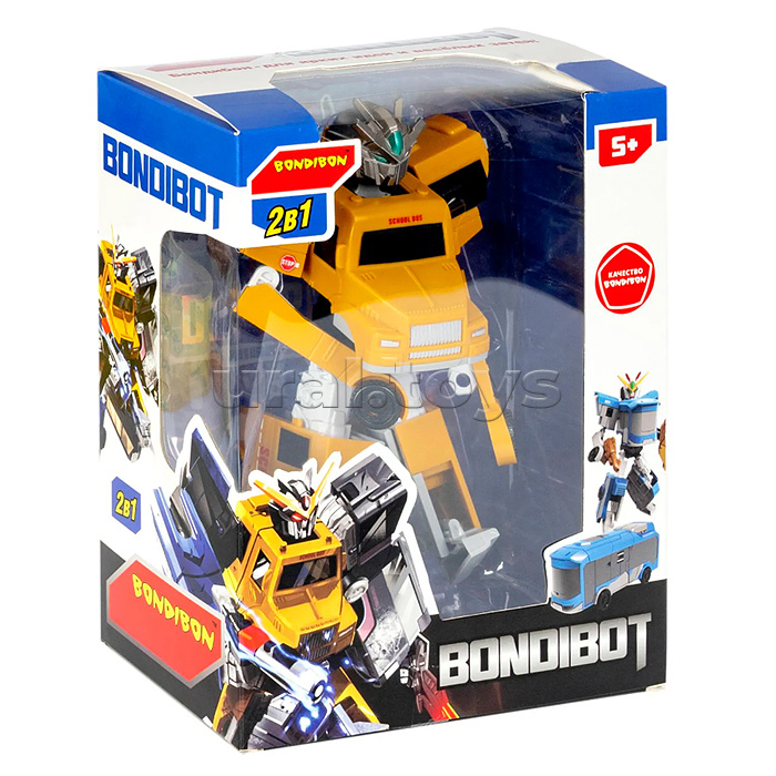 Трансформер 2в1 "Робот-автобус" цвет жёлтый, BOX 21,8х17,5х9,7см