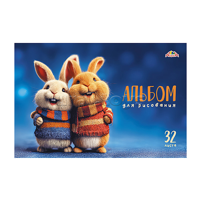 Альбом для рисования 32л. цв.мел.карт.обл."Веселые друзья"