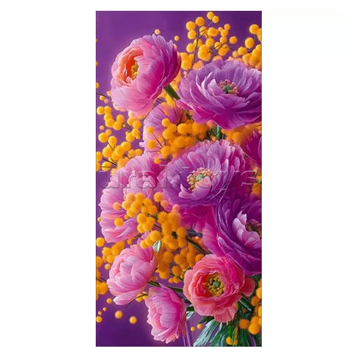 Конверт для денег без надписи (мимозы и пионы)