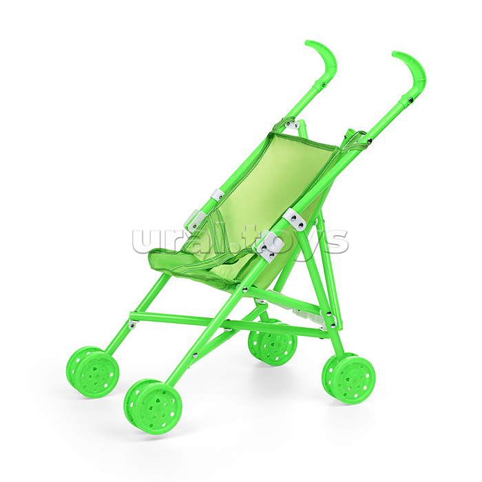 Коляска для кукол, трость (пластик. складная, прогулочная, цвет зеленый)