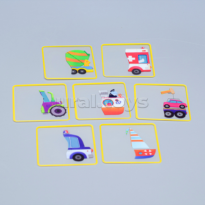 Пластиковое лото для малышей (нов) 3+ Машинки. Найди половинку