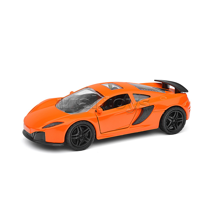 Оранжевая спортивная инерционная машинка со спойлером, die-cast, 1:32, открывающиеся двери Оранжевая спортивная инерционная машинка со спойлером, die-cast, 1:32, открывающиеся двери