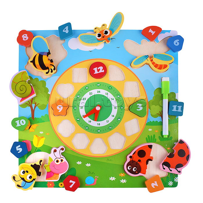 Пазл-вкладыш "Изучаем время. Лесная полянка"