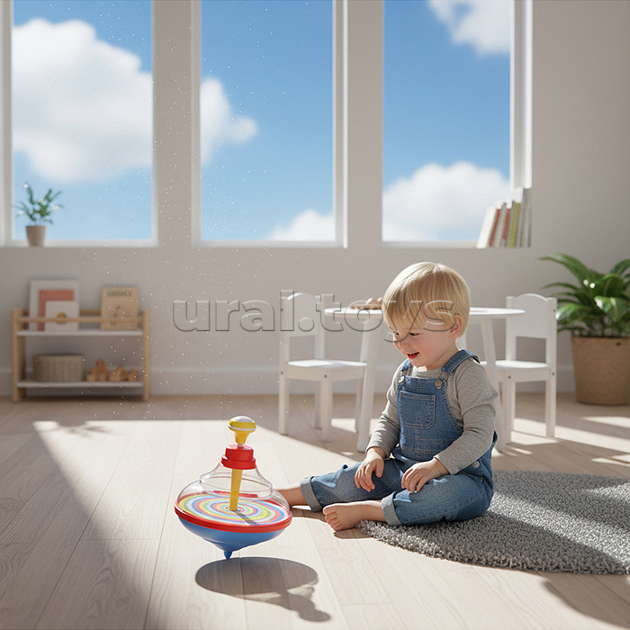 Юла малая прозрачная с музыкой