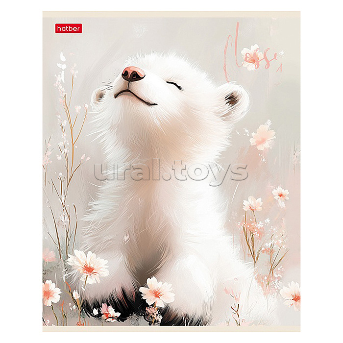 Тетрадь 48л клетка "Flossy" на скобе ламинац. Soft-touch запечатанный оборот и цв. титульный лист