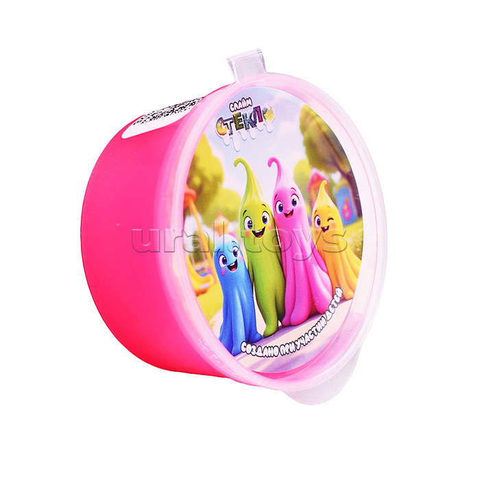 Слайм "Стекло" розовый неон 50 гр,