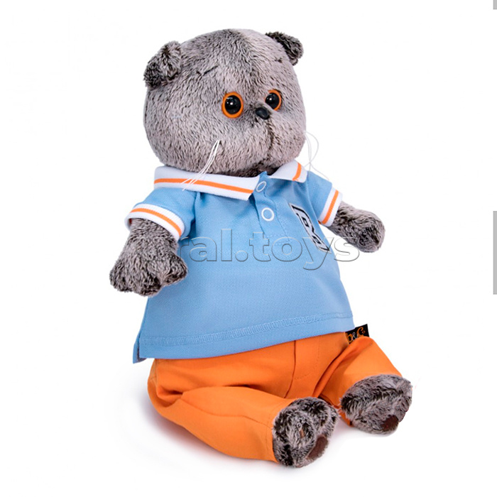 Кот Басик в голубом поло