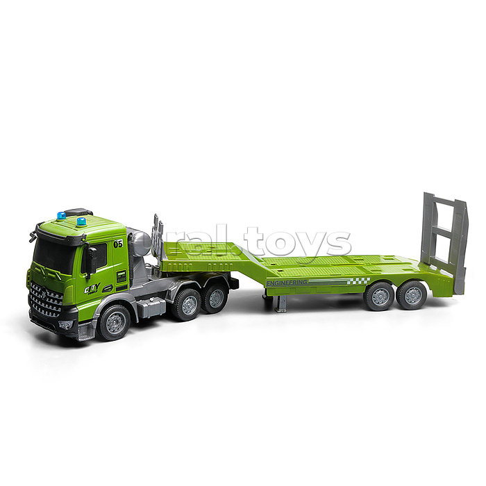 Машина "Военный автовоз" с танком  р/у 27 MHz, в коробке